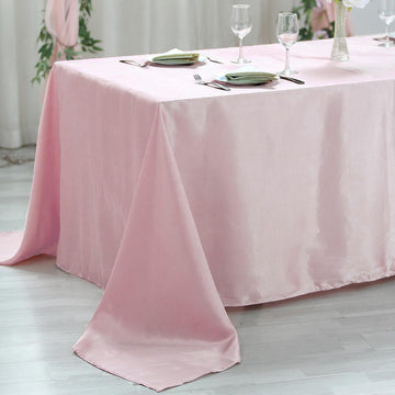 Blush Seamless Smooth Satin Rectangular Tablecloth 60"x102"