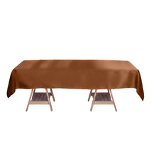 60x102inch Cinnamon Brown Seamless Smooth Satin Rectangular Tablecloth
