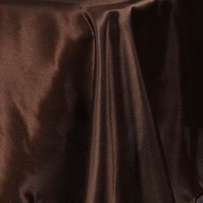 Brown satin fabric with soft drape and sheen.