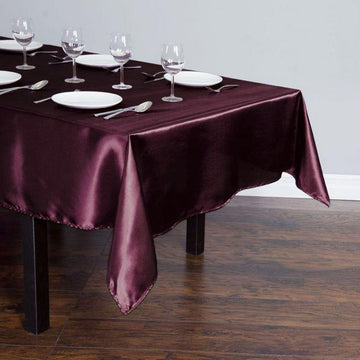 Elegant Eggplant Satin Tablecloth for Stylish Events