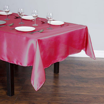 Elevate Your Event with the Fuchsia Seamless Smooth Satin Rectangular Tablecloth