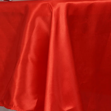 Create a Festive Atmosphere with the Red Seamless Smooth Satin Rectangular Tablecloth