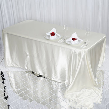 Versatile and Timeless Ivory Satin Tablecloth