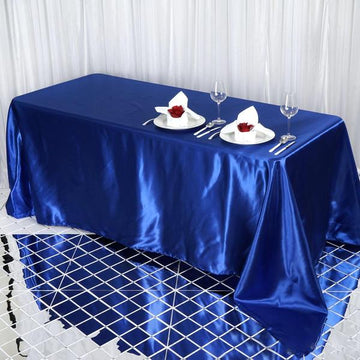 Create a Festive Atmosphere with the Royal Blue Satin Tablecloth