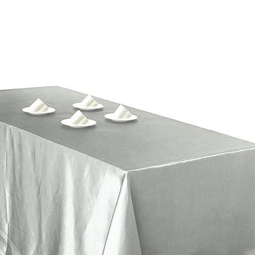 Dress Your Tables to Impress with a Silver Seamless Satin Tablecloth