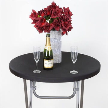 Black Spandex Cocktail Table Top Stretch Cover for Every Occasion