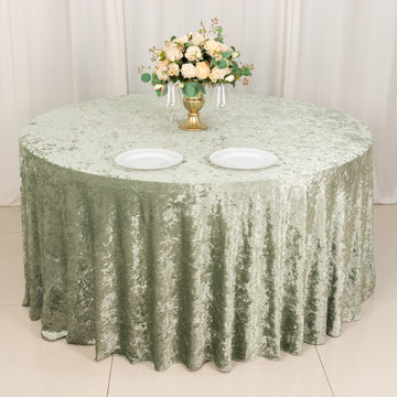 Elevate Your Event with the Sage Green Velvet Tablecloth