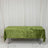 Green velvet rectangular tablecloth on banquet table with white backdrop