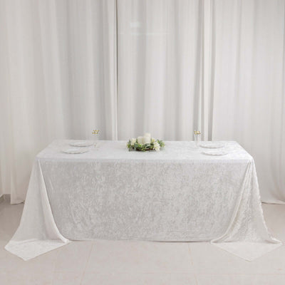 Elegant white tablecloth draped over a table, perfect for events and gatherings.