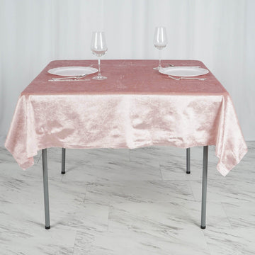 Blush Velvet Square Tablecloth: Add Elegance to Your Event Decor