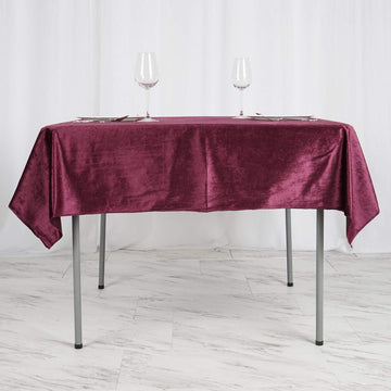Eggplant Velvet Square Tablecloth: Add Elegance and Charm to Your Events