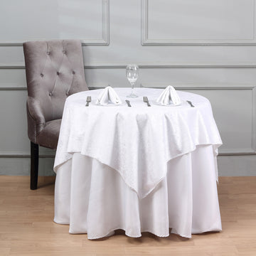 White Seamless Premium Velvet Square Table Overlay