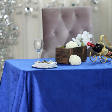 Elevate Your Table Decor with the Royal Blue Velvet Tablecloth
