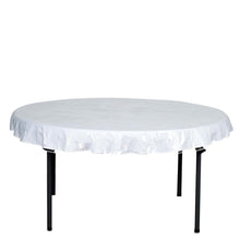 Thick Eco-friendly Vinyl Waterproof Tablecloth PVC Round Disposable Tablecloth#whtbkgd