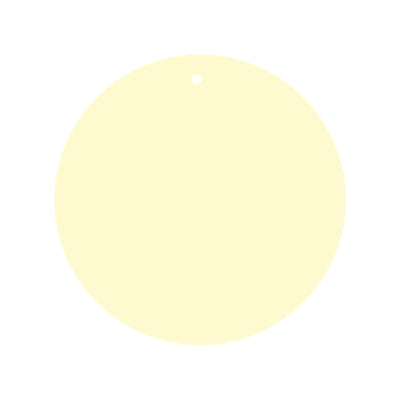Round yellow tag with hole for easy attachment