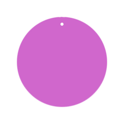 Round pink tag with a hole for hanging