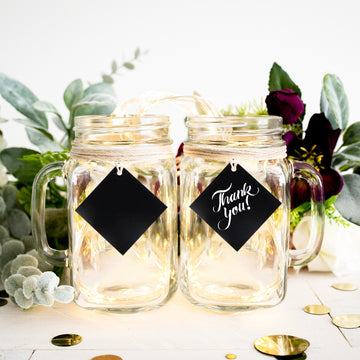 Celebrate in Style with Black Printable Diamond Shape Wedding Favor Gift Tags