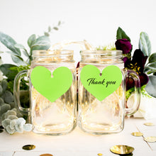 50 Pack | 2inch Apple Green Printable Heart Shape Wedding Favor Gift Tags
