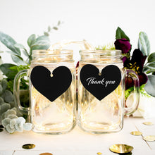 50 Pack | 2inch Black Printable Heart Shape Wedding Favor Gift Tags