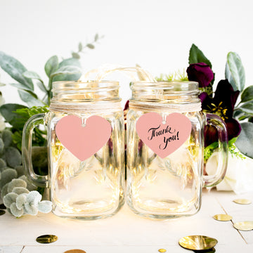 Enhance Your Wedding Decor with Pink Heart Shaped Favor Tags