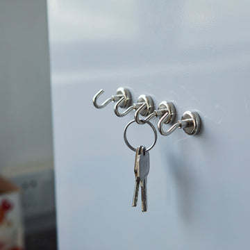 Silver Metal Heavy Duty Magnetic Hooks for Organizing and Decorating