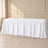 Extra-wide white polyester rectangular tablecloth for events and catering.