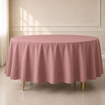Polyester Round Tablecloth 108" Dusty Rose - Durable and Stain-Resistant for Easy Maintenance
