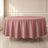 Dusty rose round tablecloth, durable and stain-resistant.