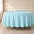 Light blue round tablecloth, 108 inches, durable and stain-resistant.