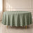 Dusty sage green round tablecloth, durable and stain-resistant.