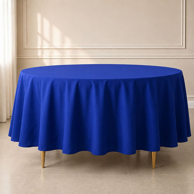Polyester Round Tablecloth 108" Royal Blue - Durable and Stain-Resistant for Easy Maintenance