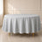 Silver round tablecloth, 108 inches, durable and stain-resistant.