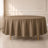 Taupe round tablecloth, 108 inches, durable and stain-resistant.