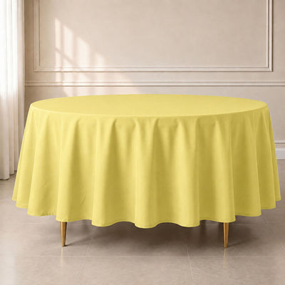 Polyester Round Tablecloth 108" Yellow - Durable and Stain-Resistant for Easy Maintenance