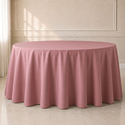 Polyester Round Tablecloth 120" Dusty Rose - Durable & Seamless Table Cover