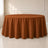 Cinnamon brown round tablecloth, durable and seamless table cover.