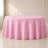 Pink polyester round tablecloth, 120 inches, durable and seamless design.