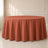 Terracotta round tablecloth, durable and seamless. Perfect for any occasion.