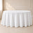 White polyester round tablecloth for elegant event styling.