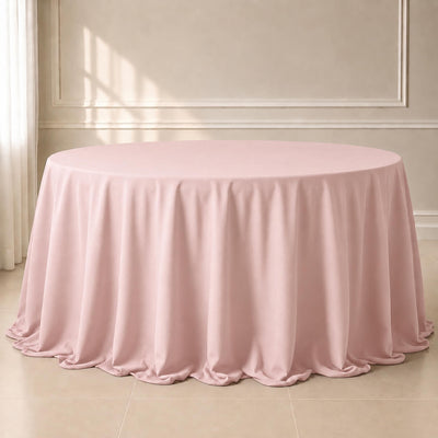 Polyester Round Tablecloth 132" Blush - Seamless Finish Table Cover