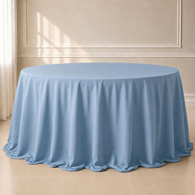 Polyester Round Tablecloth 132" Dusty Blue - Seamless Finish Table Cover