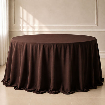 Polyester Round Tablecloth 132" Chocolate - Seamless Finish Table Cover