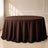 Chocolate round tablecloth with a seamless finish.