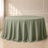 Dusty sage green round tablecloth with a seamless finish.