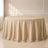 Nude seamless polyester round tablecloth for elegant table settings.