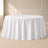 White polyester round tablecloth with seamless finish for elegant decor.
