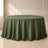 Olive green seamless round tablecloth, 132 inches in diameter.