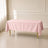 Blush rectangle tablecloth, 60"x102", wrinkle-resistant finish.