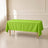 Apple green wrinkle-resistant tablecloth on a dining table.