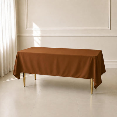 Polyester Rectangle Tablecloth 60"x102" Cinnamon Brown - Wrinkle-Resistant Finish